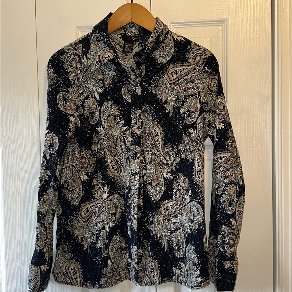 East 5th Blue Paisley Blouse